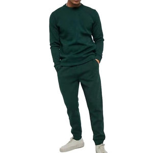 Survêtements de sport en coton 100% pour hommes, sweat-shirt et pantalon, ensemble de survêtement personnalisé, sport décontracté - Product Image 2