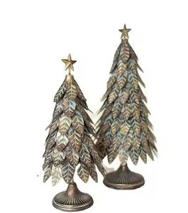 Ensemble moderne en métal de 2 pièces, arbre de Noël en fer noir, table, haut de gamme, écologique, durable - Product Image 3