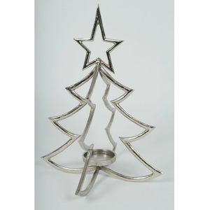 Meilleure vente bougeoir en fer brillant argenté qualité d'exportation pour la maison et la décoration de Noël support de Table à usage léger - Product Image 1