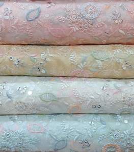 High on Demand Wedding and <b>Party</b> Occasion Organza Embroidery 4 Sequence Work Fabric for Worldwide Exporter - Product Image 6
