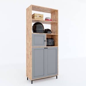 Moderno Zapatero de 4 Niveles KG68024 con Estantes de Almacenamiento Convertibles y Extensibles, Estructura de Madera de Caucho y Patas de Hierro para Muebles del Hogar - Product Image 3