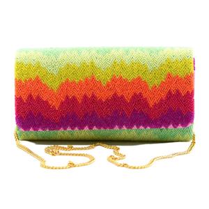 DERNIÈRE SAC À POIGNÉE MULTICOLORE FAIT À LA MAIN CHEVRON RAINBOW POUR DAMES DISPONIBLE EN VRAC EN QUANTITÉ AU PRIX DE GROS - Product Image 4