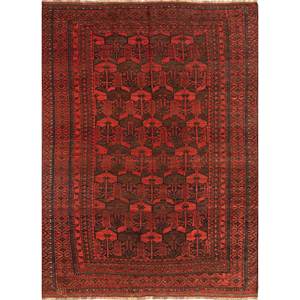 Aalam Handmade <b>Wool</b> Rugs <b>Red</b> Orange Geometric Flat Weaves for Home High 9x12 Rectangle Square Hallway for Living - Product Image 1