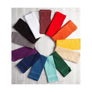 Wholesale Twin Toned Embroidered <b>Waffle</b> Weaved 40x40cm Custom Pure Cotton Fabric Wedding Restaurant Dinner Golf Kitchen <b>Towels</b> - Product Image 5