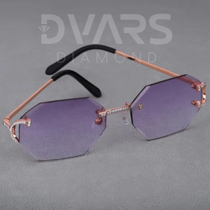แว่นกันแดด Dvars Diamond DS-04 รุ่นล่าสุด ทรงสี่เหลี่ยม ครึ่งกรอบ แบบสั่งทำพิเศษ ประดับเพชรโมอิสซาไนต์ ดีไซน์หรูหรา เลนส์เคลือบป้องกันแสงสะท้อน ทนทาน - Product Image 2