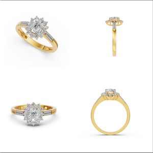 Anillo de bodas de oro sólido de 14 quilates para mujer con 1.34Cts VS Clarity EF Color Lab Grown Oval Cut Diamond para fiestas Regalo de joyería - Product Image 2