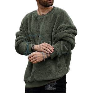 Sudadera de lana de Sherpa informal de invierno clásico, tela de mezcla de algodón, ajuste cómodo, transpirable y ecológico para hombres - Product Image 1