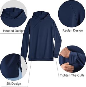 Hombres sudaderas con capucha pulóver manga larga gimnasio Casual moda sudaderas entrenamiento secado rápido ligero con capucha camisa - Product Image 4