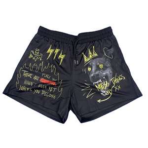Customized <b>Men's</b> Gym Training <b>Shorts</b> <b>5</b>-<b>Inch</b> <b>Inseam</b> Double Layer Powerlifting Sublimation 100% Polyester XS Solid Print - Product Image 1