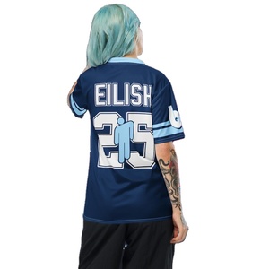 Vente en gros Maillot de football surdimensionné col en V unisexe Maillot imprimé respirant Maillot streetwear confortable Y2k - Product Image 3