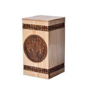 Urnas de cremación marrones de madera Natural modernas de estilo americano hechas a mano para adultos, hombres, mujeres, funerario decorativo, logotipo personalizado - Product Image 1