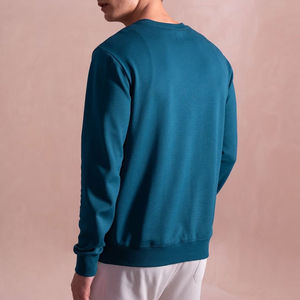2025 Slim Fit Plain Color sólido hombres sudaderas básico algodón mezclado nueva llegada mejor venta transpirable hombres sudaderas - Product Image 3