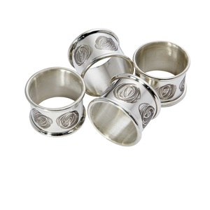 Servilletero de Diseño Único para Restaurante, Anillo para Servilletas, Accesorios de Vajilla de Lujo para Mesa de Hotel, Servilletero Plateado Antiguo - Product Image 2