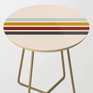 Table basse de table centrale imprimée en émail Table ronde avec un design différent imprimé sur la surface supérieure en bois massif - Product Image 3