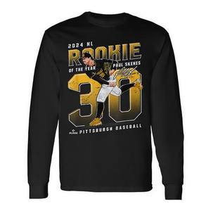 T-shirt à manches longues de baseball de Pittsburgh 2024, produit promotionnel du Rookie de l'année de la Ligue Nationale, Paul Skenes - Product Image 2