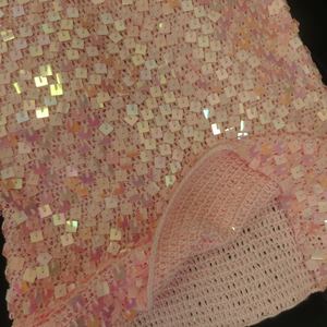 2025 New Fashionable Women's Square Customizable Handmade Crochet Solid Color <b>Sequin</b> Strap <b>Top</b> - Product Image 3