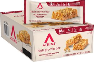 Barra de Granola con Mantequilla de Maní Atkins, Snack Alto en Proteínas y Fibra, 16g de Proteínas, 1g de Azúcar, 4g de Carbohidratos Netos, Snack Proteico, Paquete de 12 - Product Image 4