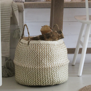 Cesta de almacenamiento de mimbre Jacinto y algas marinas Cesta tejida a mano Transpirable Almacenamiento creativo Artesanía Oem/Odm Hecho en Vietnam - Product Image 4