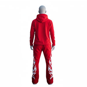 Conjunto de Sudadera con capucha y pantalones con estampado completo de invierno, ropa de calle, conjunto de dos piezas en varios colores, informal, 100% algodón - Product Image 4