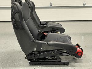 Recaro Sportster GT Customized 2-Piece Carbon Fiber Reclining Performance Waterproof PU Leather <b>Driver</b> Seat Black <b>Set</b> - Product Image 2