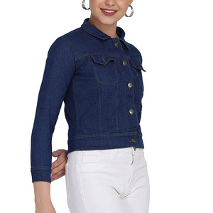 Chaqueta de mezclilla para mujer con logotipo personalizado impreso, de alta calidad y bajo precio, talla grande, transpirable y personalizable. - Product Image 5