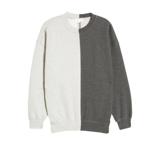 Nouveau design de coton de qualité supérieure coupe régulière petite épaule tombante solide hiver marque vierge hommes sweat - Product Image 4