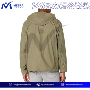 Chaqueta impermeable ODM para hombre, estilo callejero, de poliéster, repelente al agua, para otoño/primavera, con cremallera completa y cuello levantado, cortavientos impermeable - Product Image 3