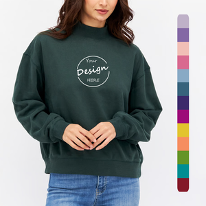 Jersey de gran tamaño de forro polar suave para mujer con estampado de pantalla personalizado de otoño, Sudadera de cuello simulado Reversible sólido - Product Image 5