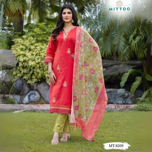 Conjunto Kurti Moderno y Elegante de Organza de Viscosa, Sin Arrugas, Ligero, para Fiestas, Traje Étnico con Parte Inferior y Dupatta a Juego, al por Mayor - Product Image 2