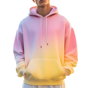 New Fashion <b>Men</b> Comfortable 100% Cotton Colorful Gradient <b>Hoodie</b> Sweatshirt Oversized Casual <b>Running</b> Hoodies Pullovers for <b>Men</b> - Product Image 4
