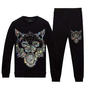 Chándales de diamantes de imitación para hombre, ropa informal, chándal Original de algodón anticontracción sostenible con diamantes de imitación, chándal de moda para hombre - Product Image 6