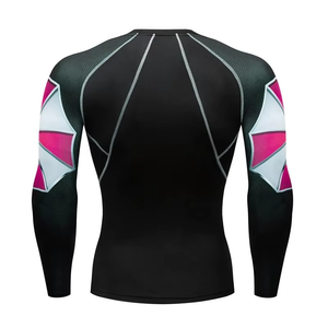Index Apparel Men's Long Sleeve O-Neck Quick Dry Slim Fit Sporty T-<b>Shirt</b> Knitted Polyester With <b>Geometric</b> Pattern - Product Image 6