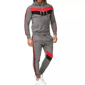 ชุดวอร์มผ้าฝ้ายสำหรับผู้ชายชุดวิ่งสองชิ้นของผู้ชายชุดวอร์มผ้าต่อผ้ามีฮู้ด - Product Image 5