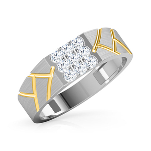 Man Made Small Size CVD Lab Grown Custom Non Certified Round Brilliant Cut Diamond 14K <b>18K</b> <b>Gold</b> <b>Men</b> <b>Gold</b> <b>Ring</b> - Product Image 1