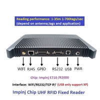 Lector RFID UHF Industrial Fijo de 4 Puertos |   Impinj R2000 |   EPC Gen2 ISO18000-6C |   Plástico |   Seguimiento de Inventario de Almacén