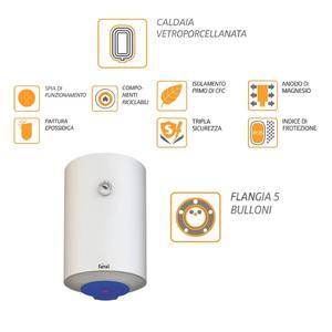 Ferroli Calypso scaldabagno elettrico verticale capacità 80 litri classe energetica C 2 anni di garanzia confezione da 1 - Product Image 6