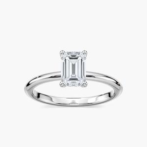 Bague de fiançailles en diamant de laboratoire taille émeraude de 1,00 carat avec halo caché, certifiée IGI, or massif 14 carats, bague solitaire pour femme - Product Image 4