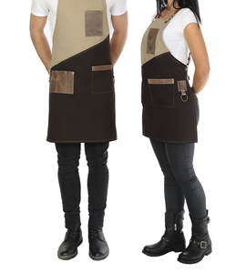 Delantal de barra Elegante cuero de calidad premium y 100% algodón con bolsillos de accesorios - Product Image 2