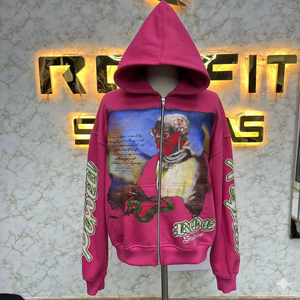 Design personnalisé meilleur matériel tarifs de gros haute qualité 500 GSM coton polaire personnalisé sérigraphie fermeture éclair sweats à capuche - Product Image 1