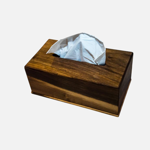 Caja de pañuelos de madera Rectangular de diseño elegante, caja de almacenamiento de servilletas, organizador hecho a mano, servilletero de madera oscura para el hogar y la Oficina - Product Image 1