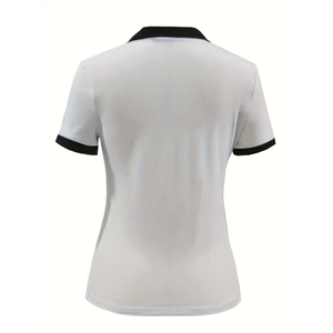 Camiseta de mujer de alta calidad cuello redondo moda sólido personalizado mujer bordado camiseta mujer suelta mujer manga larga - Product Image 3