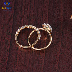 1.42 TDW Bague en or jaune avec diamant taillé rond par Lab-Stone / Shine avec diamants/couleur EF-VS - Product Image 6