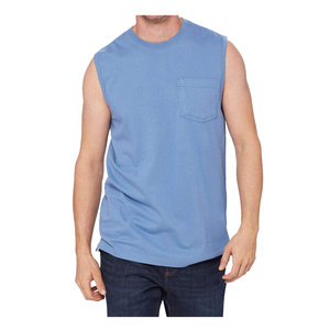 Camiseta sin mangas de diseño personalizado para hombre, 280 gramos, algodón, talla grande, deportiva, transpirable, para entrenamiento físico, gimnasio, chaleco tejido lavado - Product Image 2