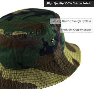 Casquettes et chapeaux de pêcheur à motif camouflage personnalisés, faible MOQ, prix bas, chapeaux de pêcheur Bottomland, couvre-chef de plage, chapeau de pêcheur respirant - Product Image 3