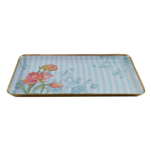 Luxury Gold Theme Metal Enamel Tray 2 Sizes <b>Kitchen</b> <b>Accessories</b> Serving Tray Wholesale Price Manufactured <b>Decorative</b> Purpose - Product Image 4
