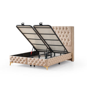 Lit douillet de style européen Athome Pasha avec rangement, ensemble de literie matelassée, taille spéciale, rembourrage, origine Turquie - Product Image 3