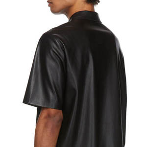 Chemises en cuir décontractées pour hommes avec logo personnalisé OEM Style de rue avec emballage personnalisé Prix raisonnable Conçu sur mesure - Product Image 6