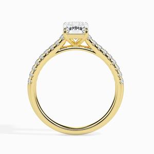 Bague de fiançailles solitaire en diamant de laboratoire taille émeraude de 1,20 carat, monture closée en or 14 carats, alliance de mariage, cadeau pour femme - Product Image 2