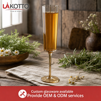 Flûte à champagne en verre ambré LAKOTTO 160 ml – Vente en gros de verrerie pour hôtels, mariages, fêtes – Personnalisation du logo, impression OEM