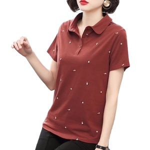 เสื้อยืดคอกลมผ้าคอตตอนสำหรับผู้หญิงสวมใส่สบายระบายอากาศได้ดีสวมใส่สบายฤดูร้อน - Product Image 1